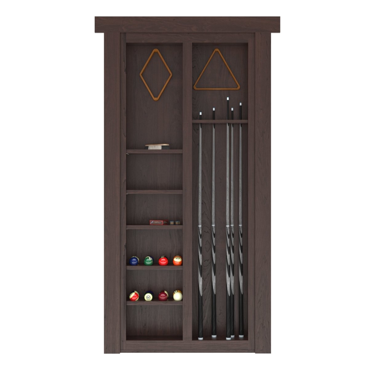 Hidden Flush Mount Maple Pool Cue Door - Murphy Door, Inc.