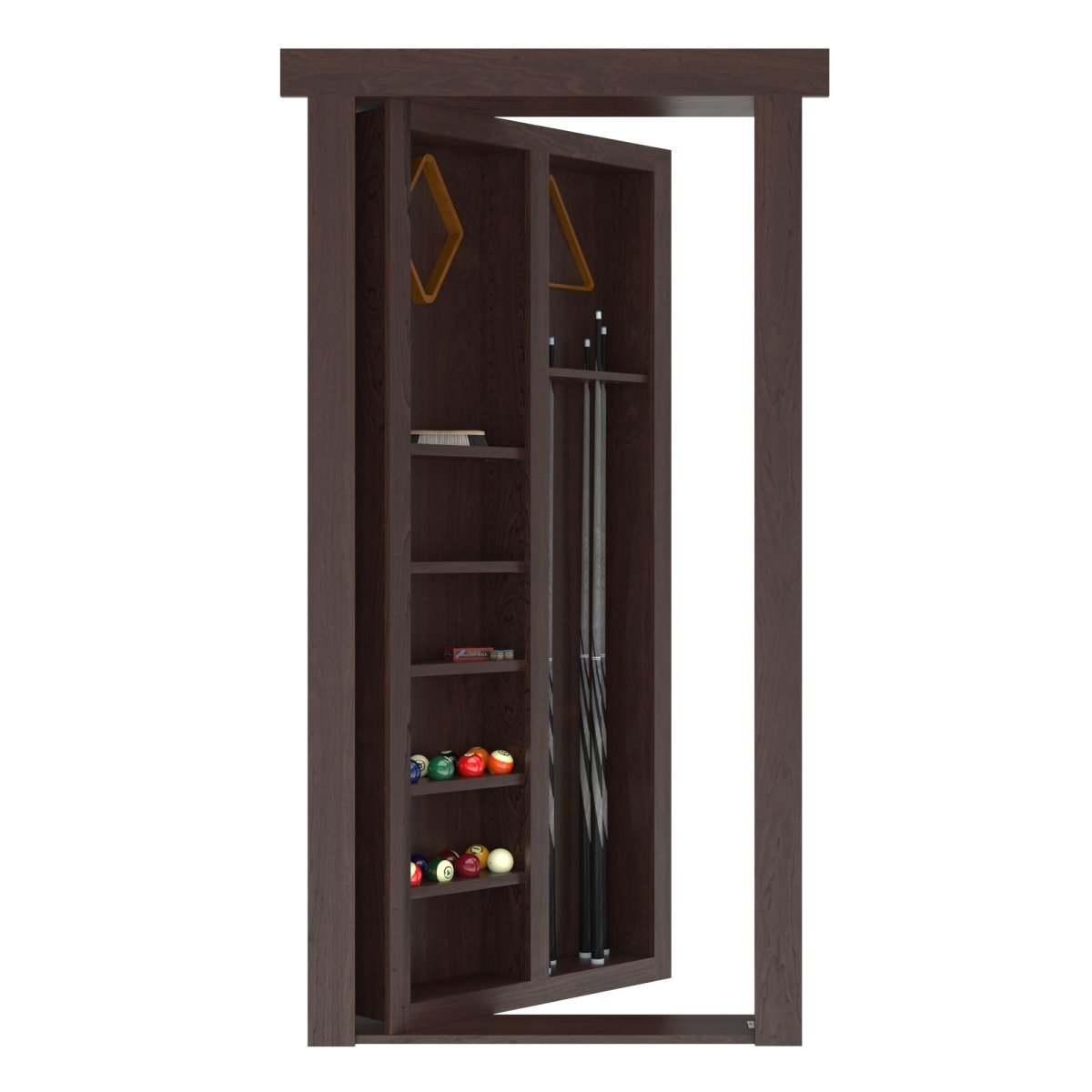 Hidden Flush Mount Maple Pool Cue Door - Murphy Door, Inc.