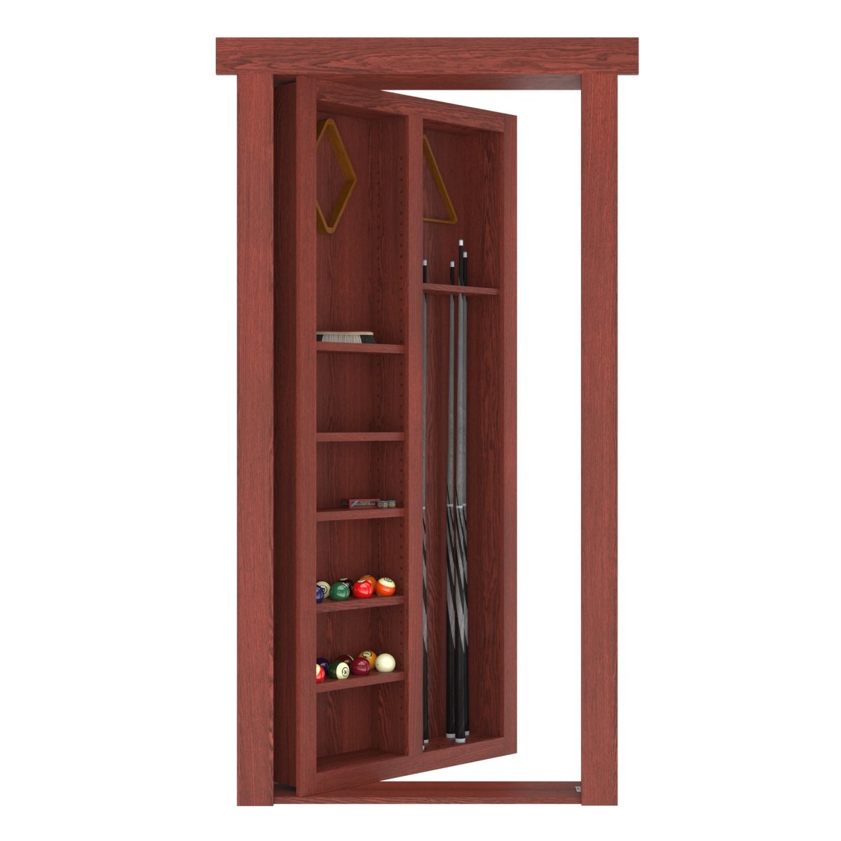 Hidden Flush Mount Oak Pool Cue Door - Murphy Door, Inc.