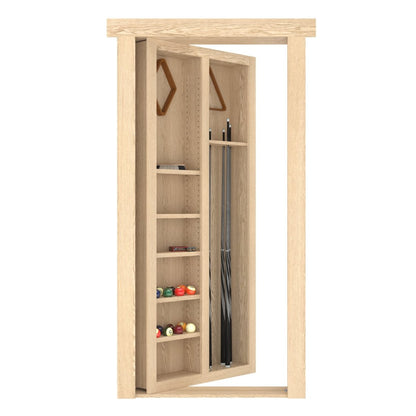 Hidden Flush Mount Oak Pool Cue Door - Murphy Door, Inc.