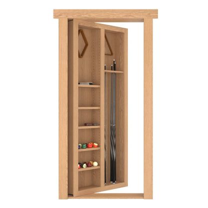 Hidden Flush Mount Oak Pool Cue Door - Murphy Door, Inc.
