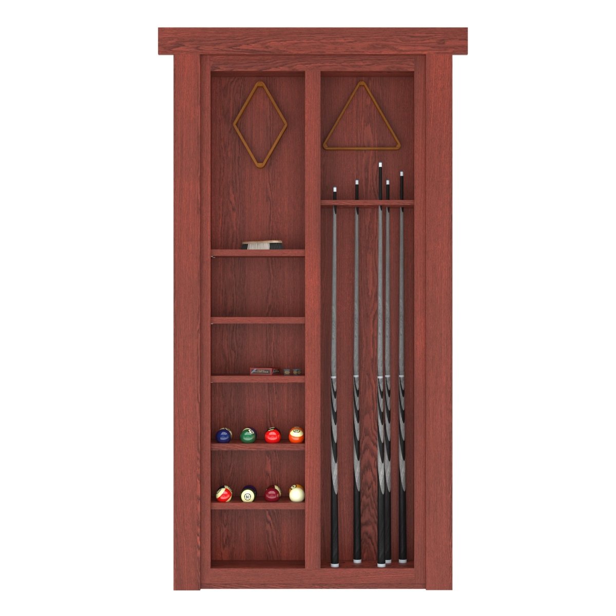 Hidden Flush Mount Oak Pool Cue Door - Murphy Door, Inc.