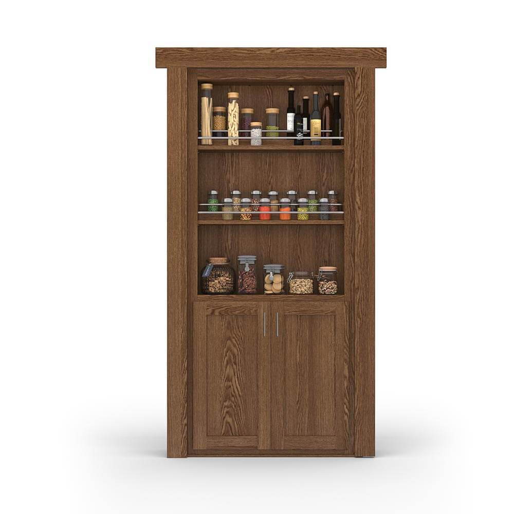 Oak spice rack for pantry online door