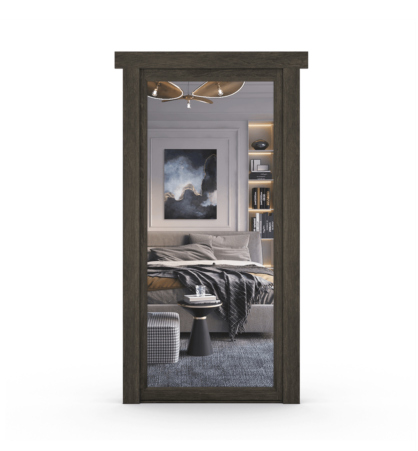 Hidden Maple Mirror Door - Murphy Door