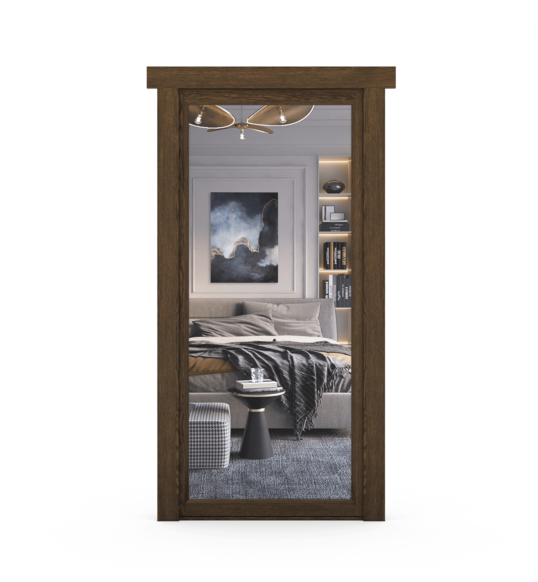 Hidden Oak Mirror Door - Murphy Door