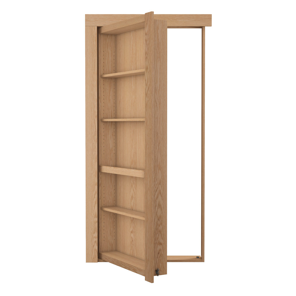 Single Flush Mount Oak Hidden Bookcase Door - Murphy Door, Inc.