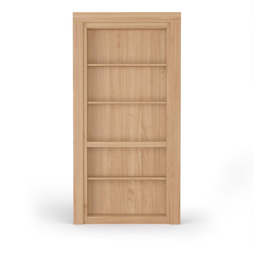 Single Flush Mount Cherry Hidden Bookcase Door - Murphy Door, Inc.