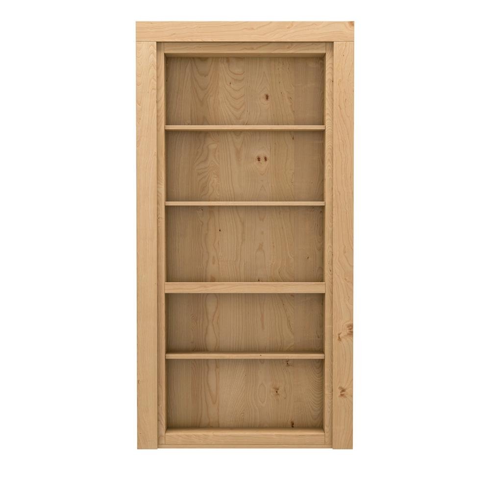 Single Flush Mount Hidden Knotty Alder Bookcase Door - Murphy Door, Inc.