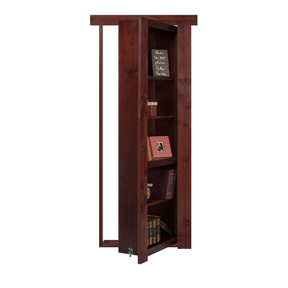 Single Flush Mount Hidden Knotty Alder Bookcase Door - Murphy Door, Inc.