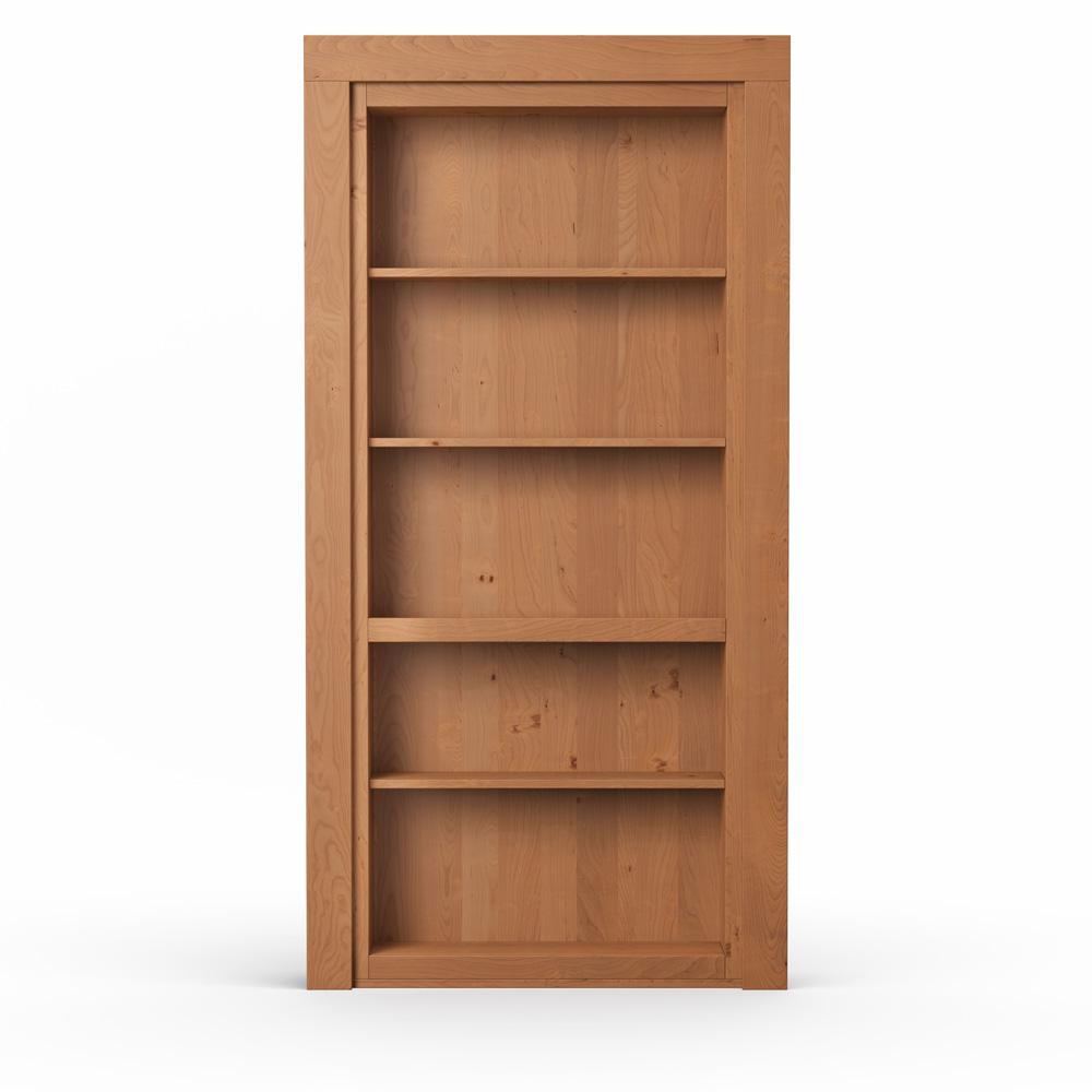 Single Flush Mount Hidden Knotty Alder Bookcase Door - Murphy Door, Inc.