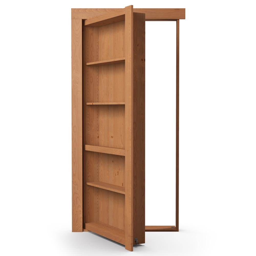 Single Flush Mount Hidden Knotty Alder Bookcase Door - Murphy Door, Inc.