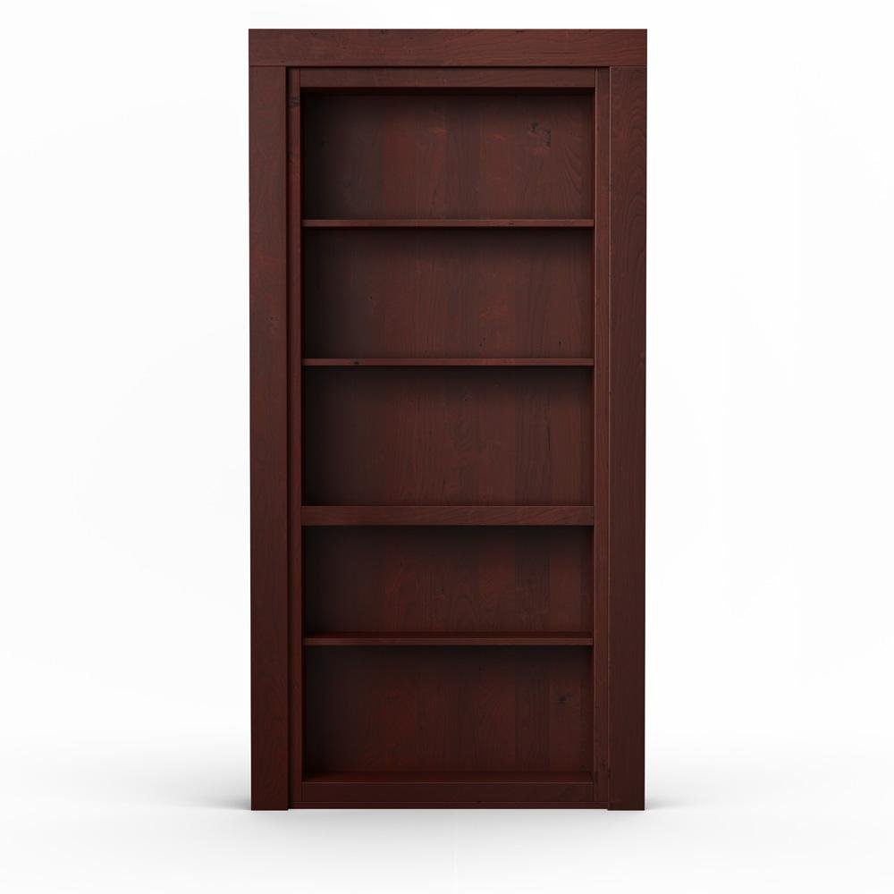 Single Flush Mount Hidden Knotty Alder Bookcase Door - Murphy Door, Inc.