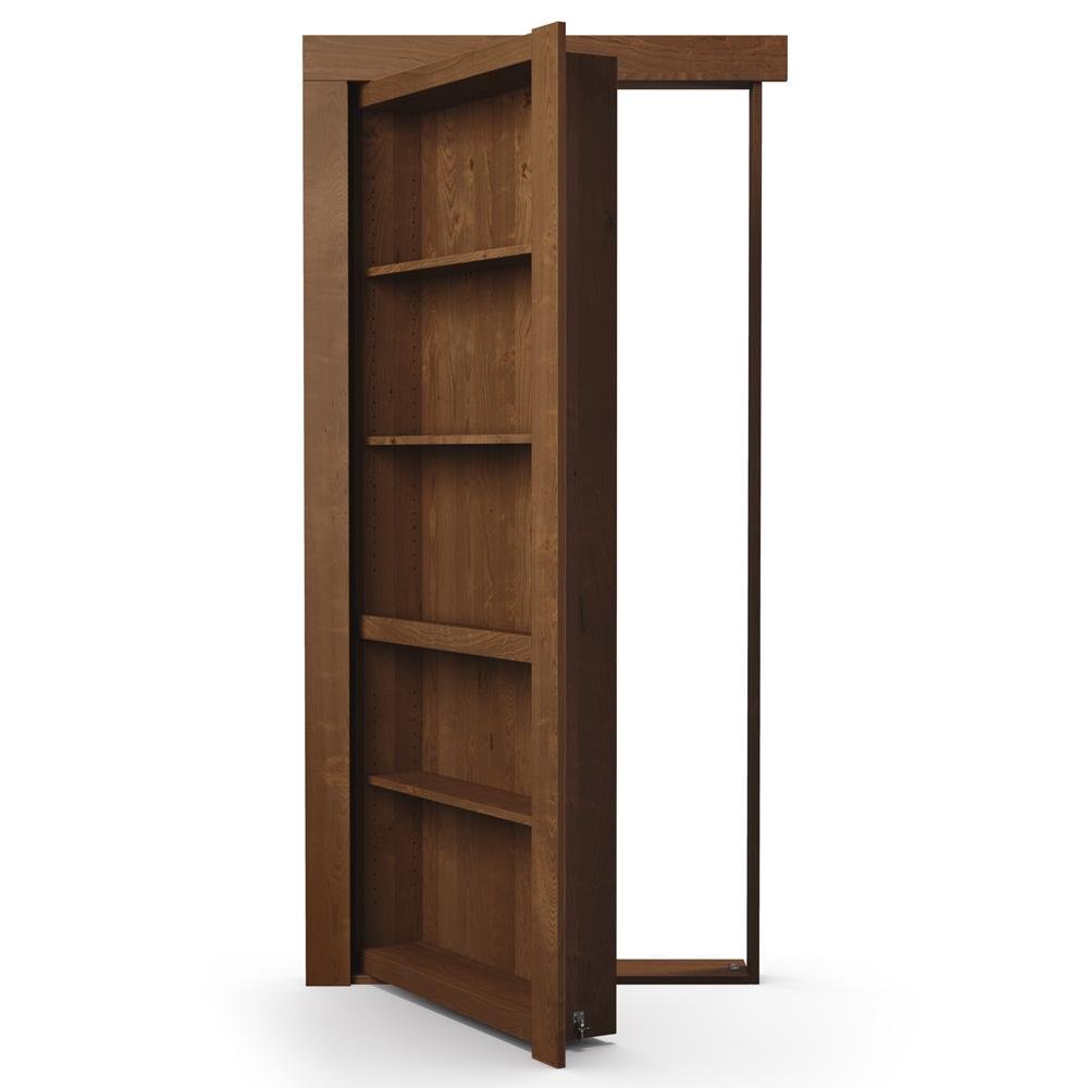 Single Flush Mount Hidden Knotty Alder Bookcase Door - Murphy Door, Inc.