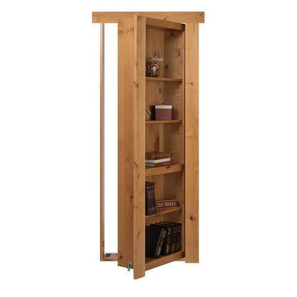 Single Flush Mount Hidden Knotty Alder Bookcase Door - Murphy Door, Inc.