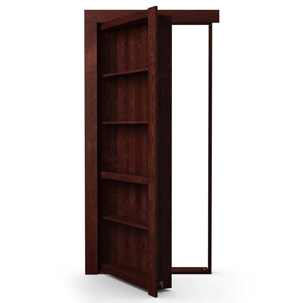 Single Flush Mount Hidden Knotty Alder Bookcase Door - Murphy Door, Inc.