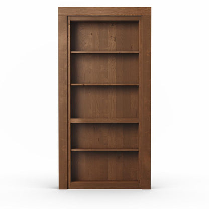 Single Flush Mount Hidden Knotty Alder Bookcase Door - Murphy Door, Inc.