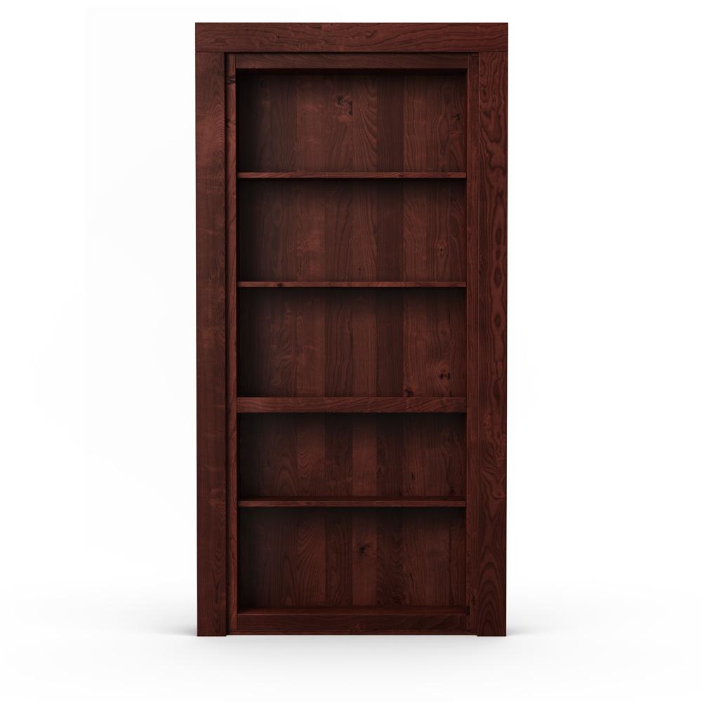 Single Flush Mount Hidden Knotty Alder Bookcase Door - Murphy Door, Inc.