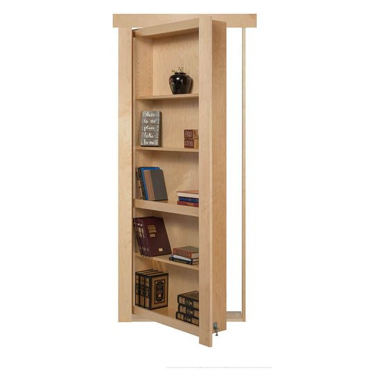 Single Flush Mount Maple Hidden Bookcase Door - Murphy Door, Inc.