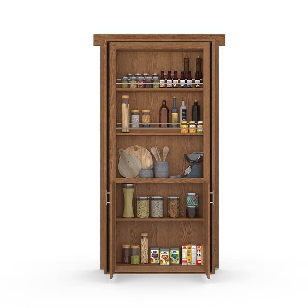 Single Flush Mount Oak Hidden Pantry Door - Murphy Door, Inc.