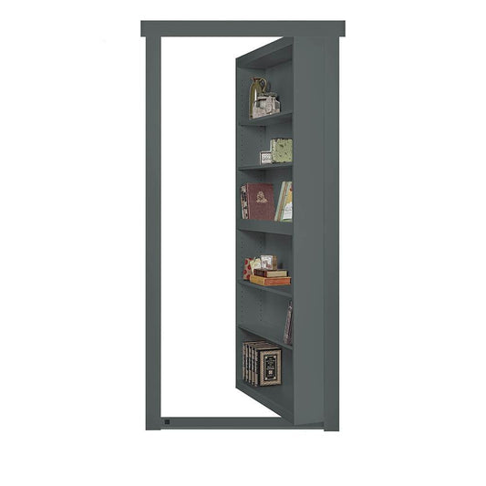 Assembled Flush Mount Paint Grade Hidden Bookcase Door - Murphy Door