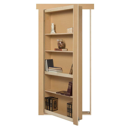 Assembled Flush Mount Paint Grade Hidden Bookcase Door Murphy Door